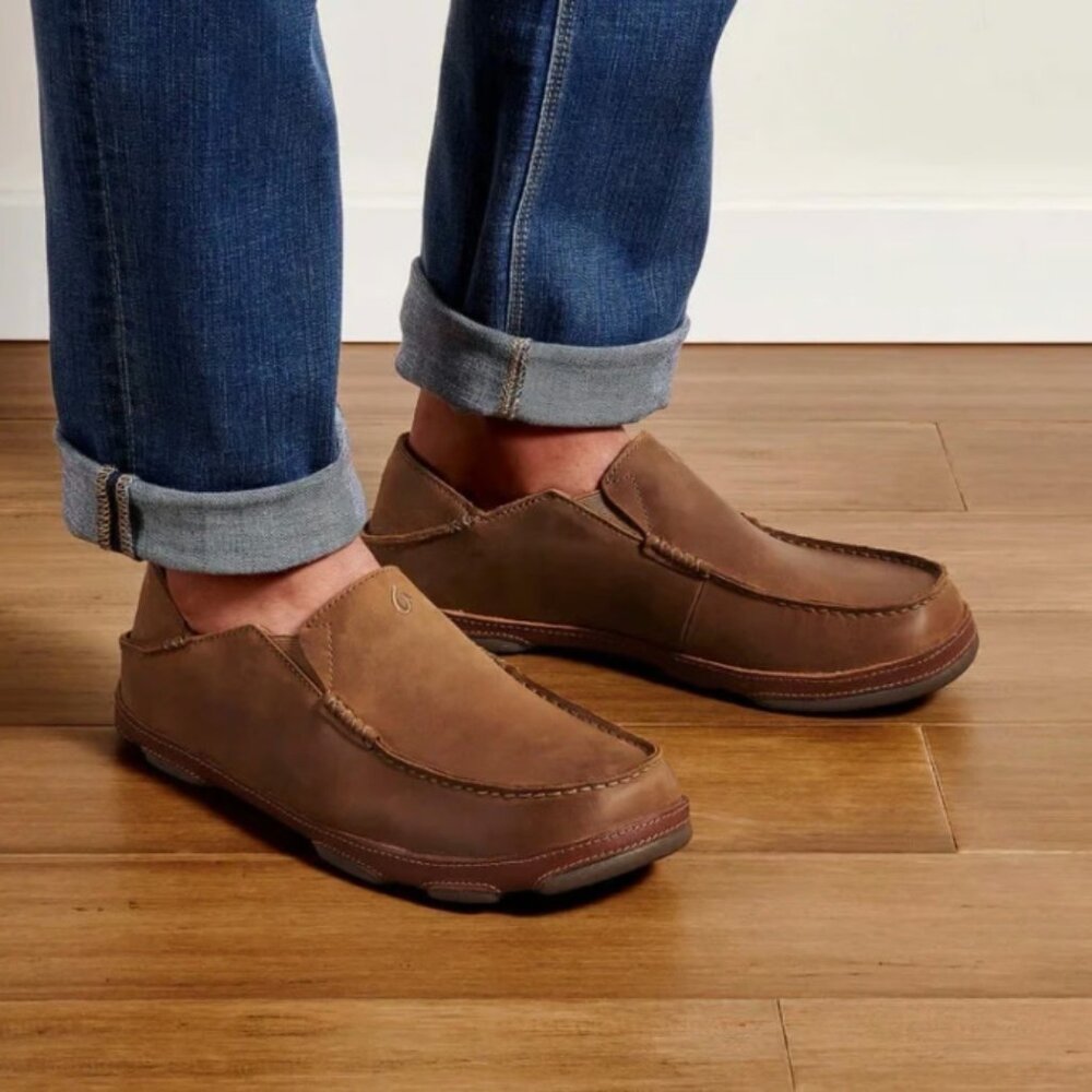 OluKai Moloa dark wood/dark java 9.5 Brand New